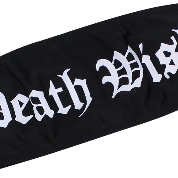 Women Bikini Set High Waist Skull Letter Pattern Swimsuit Rave Beach Wear - Picture 3 of 7